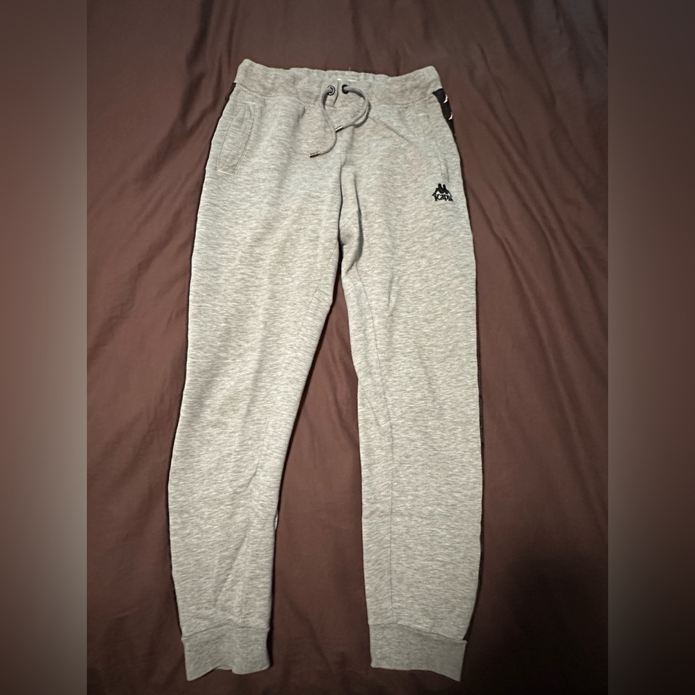 Kappa Gray Sweatpants with Red Accents